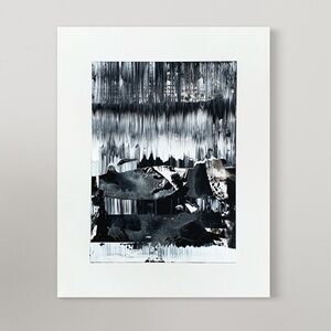 Original Abstract Wall Art "Crashing down" 11X14 Acrylic on Yupo Paper